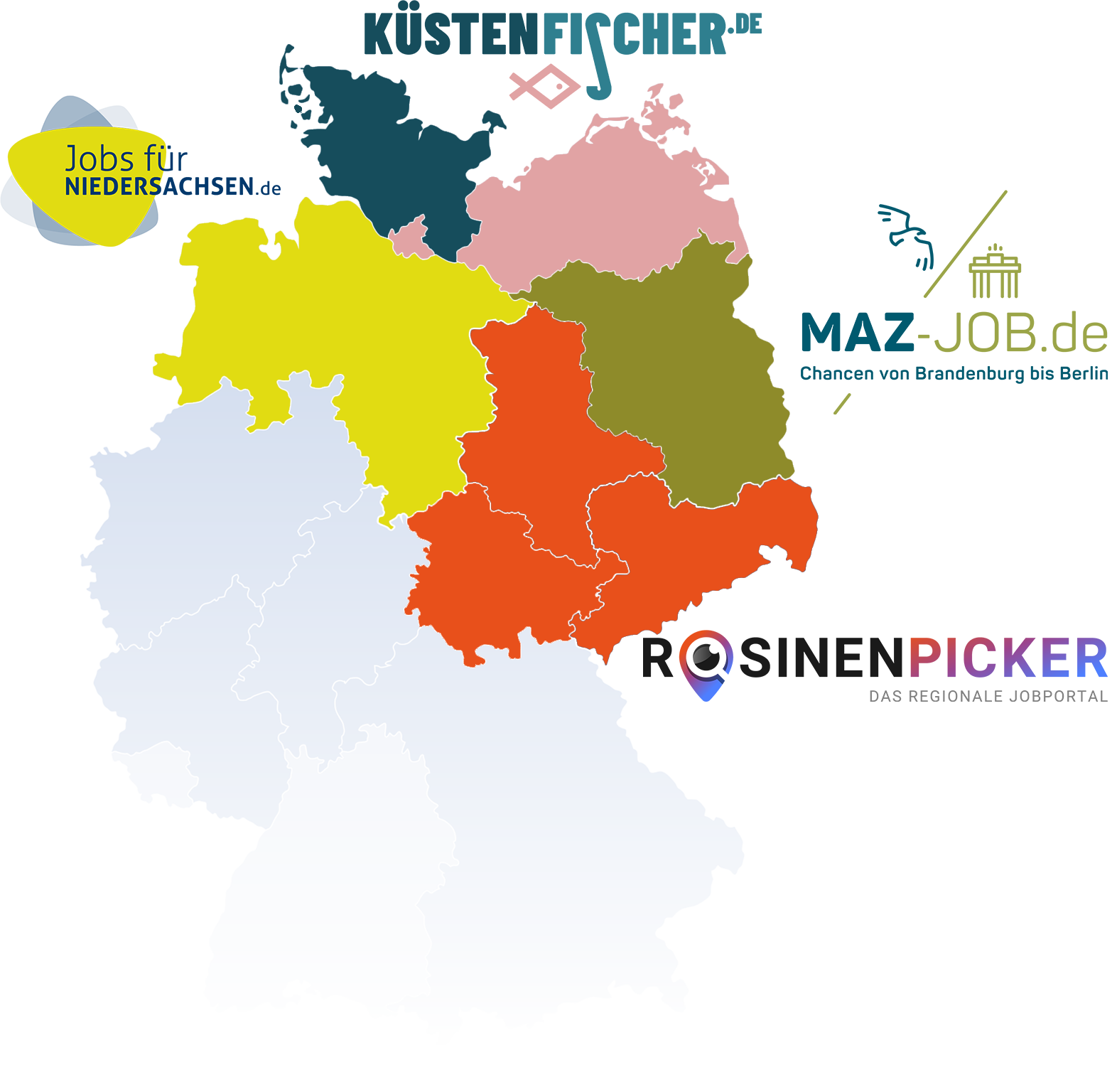 Karte des Madsack-Jobbörsen-Netzwerks